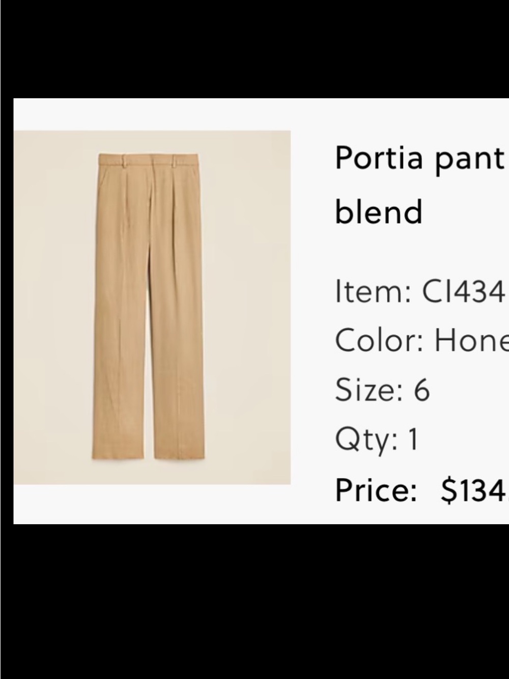 J. Crew Portia Straight-Leg Trousers in Honey